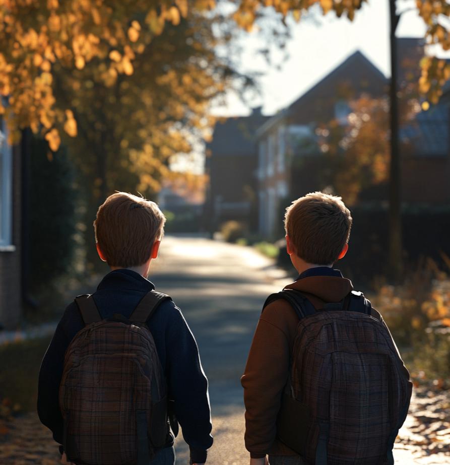 A boy standing with his friend | Source: Midjourney