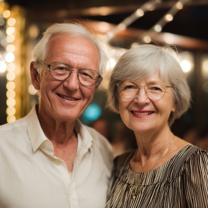 A kind elderly couple in a restaurant | Source: Midjourney