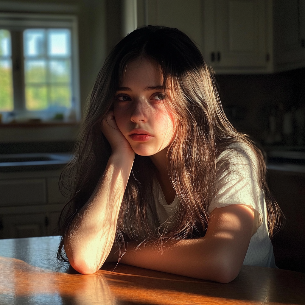 An upset teenage girl | Source: Midjourney