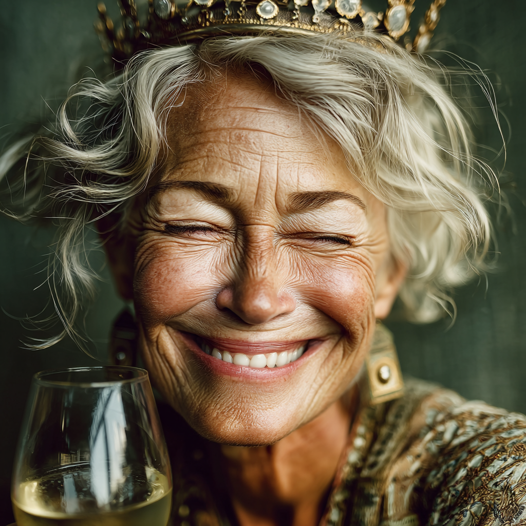 A happy woman laughing | Source: Midjourney