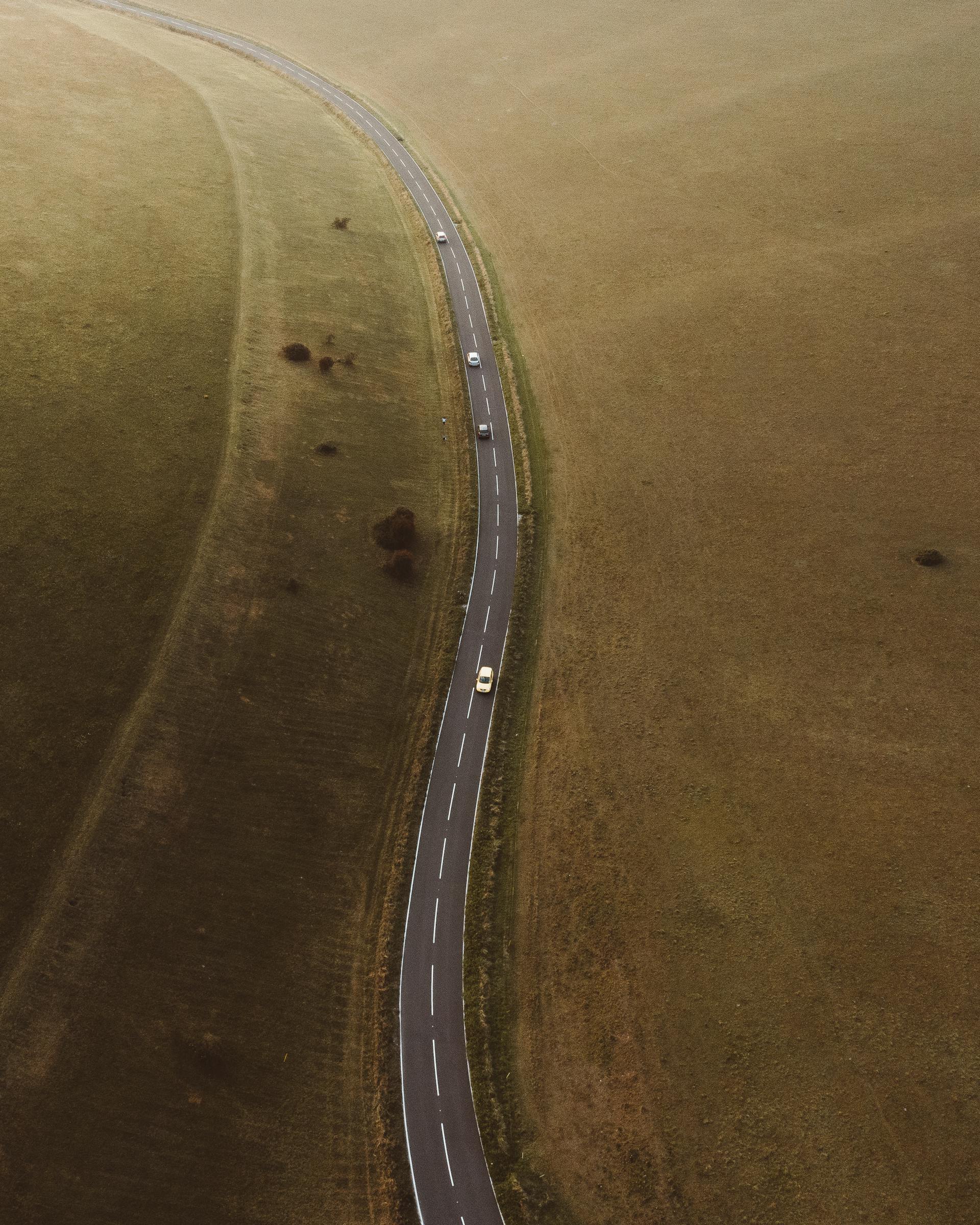 Aerial view of a road | Source: Pexels