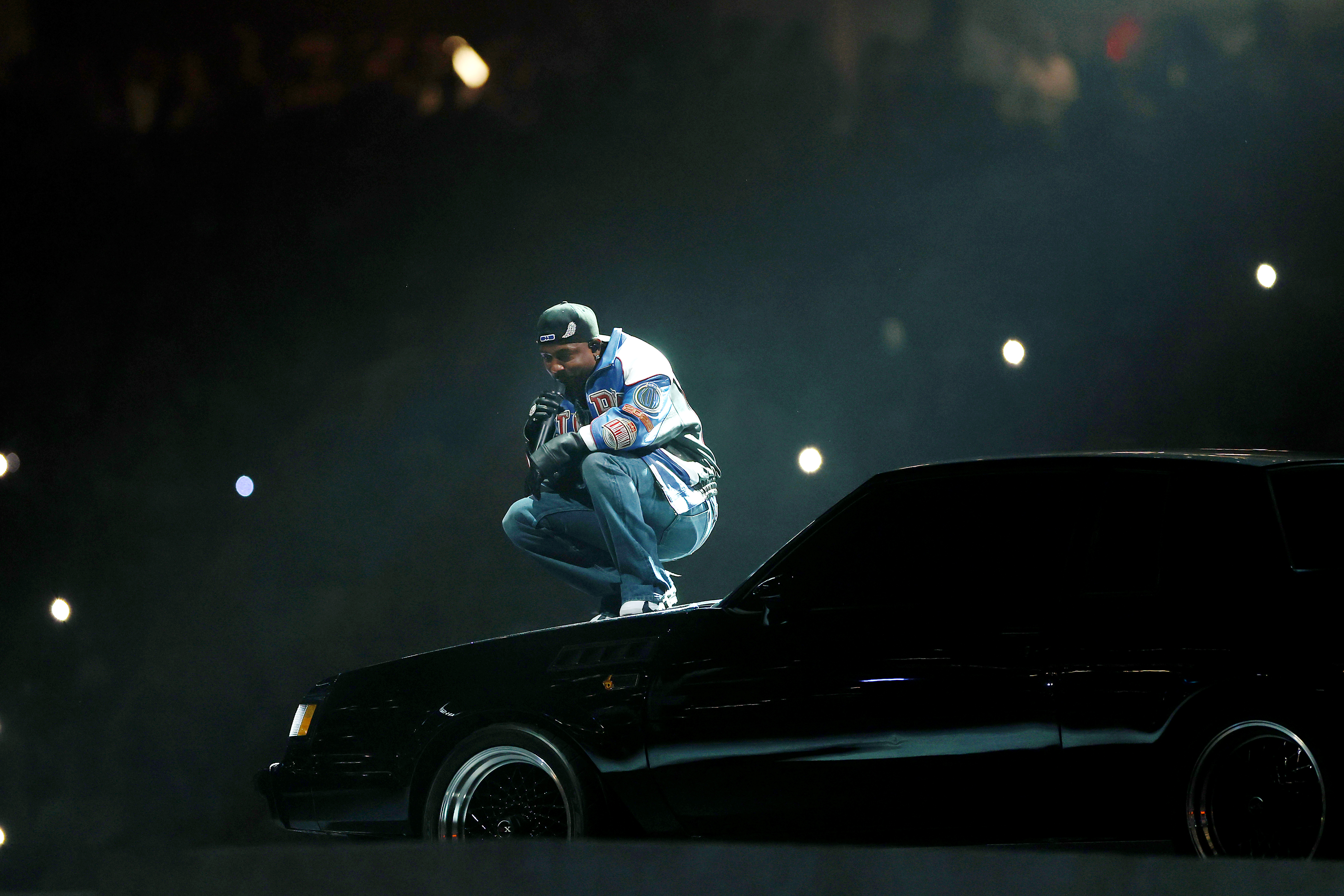 Kendrick Lamar performs onstage at Super Bowl LIX on February 9, 2025, in New Orleans, Louisiana. | Source: Getty Images