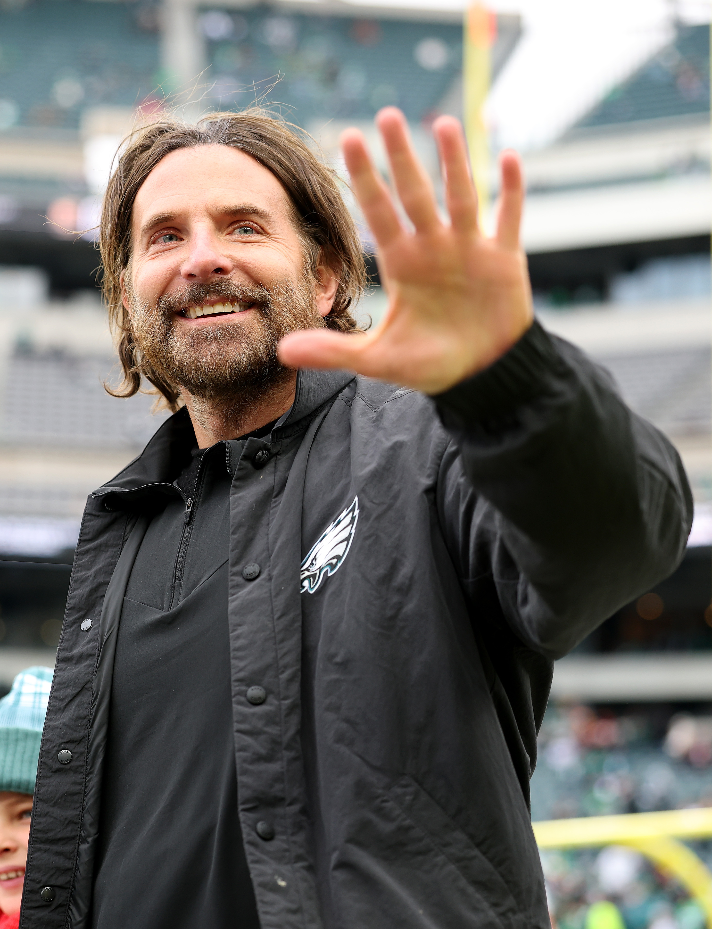 Bradley Cooper on the sidelines before to the NFC Championship Game on January 26, 2025, in Philadelphia, Pennsylvania | Source: Getty Images