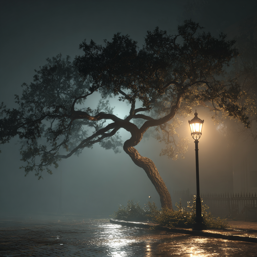 An empty street on a rainy night | Source: Midjourney