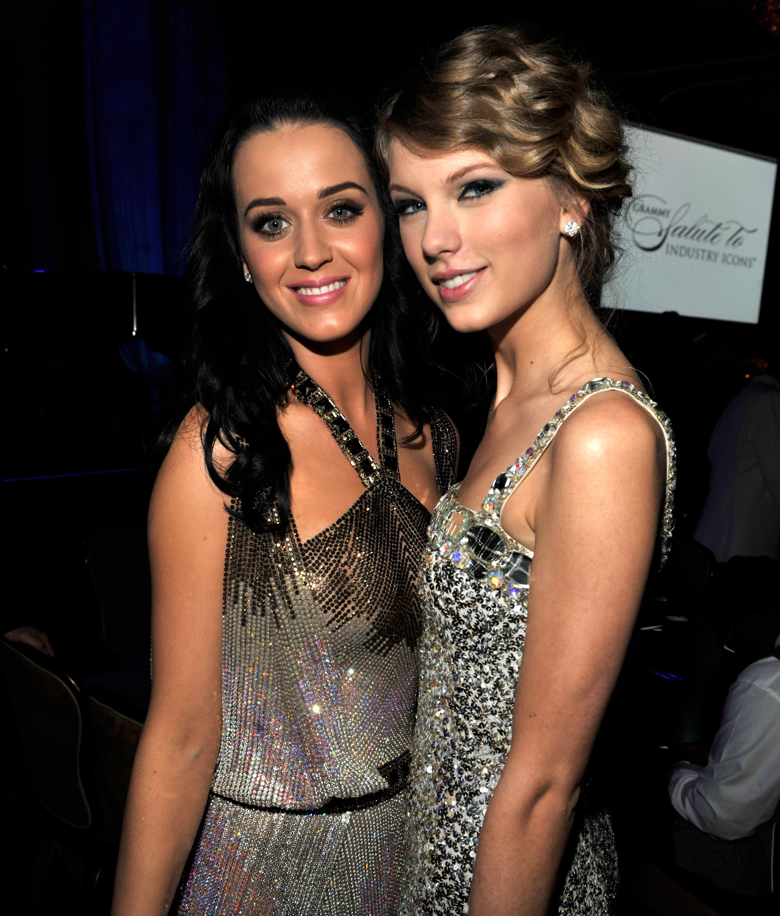 Katy Perry and Taylor Swift at the 52nd Annual GRAMMY Awards - Salute To Icons Honoring Doug Morris held at The Beverly Hilton Hotel on January 30, 2010 in Beverly Hills, California. | Source: Getty Images