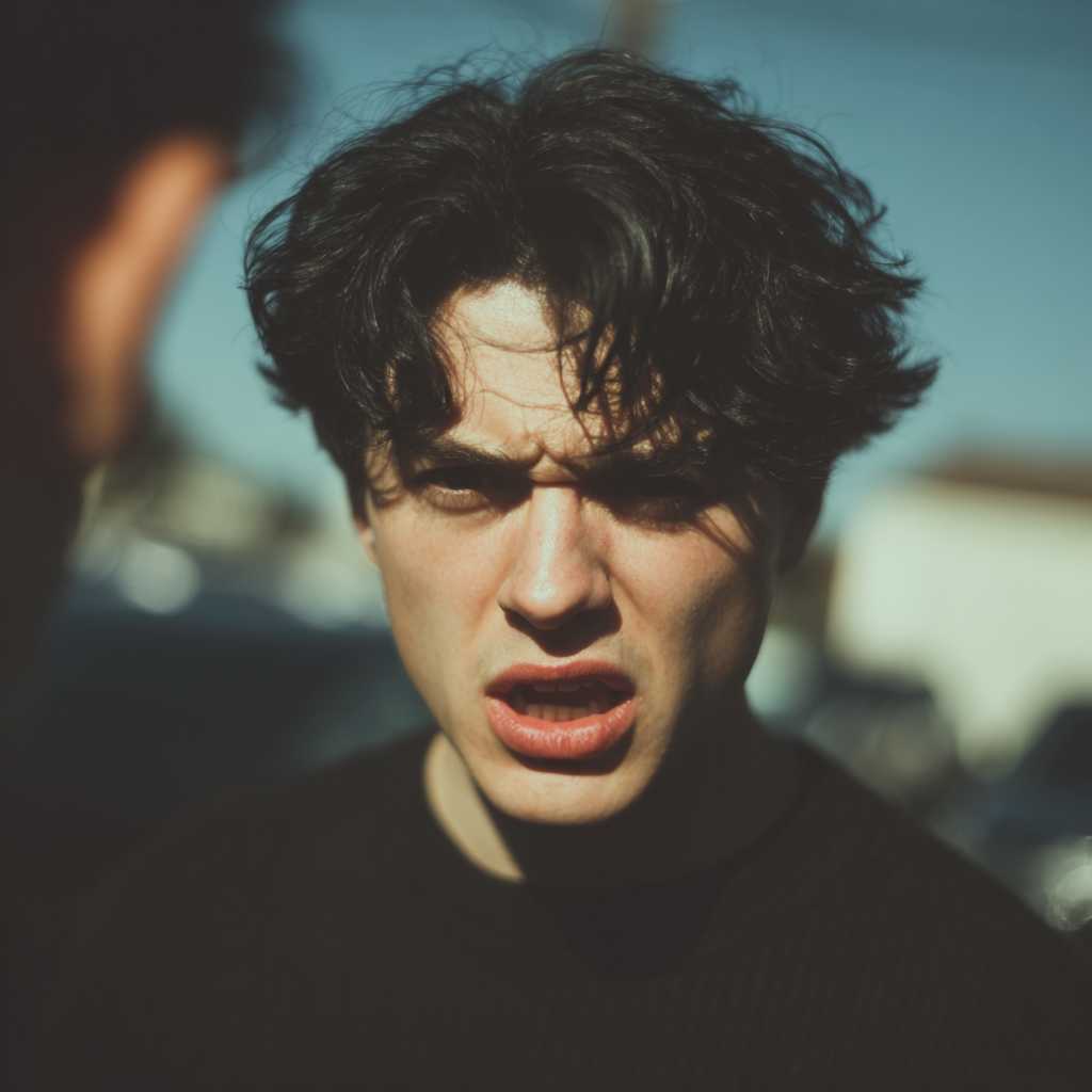 An upset man talking to someone | Source: Midjourney
