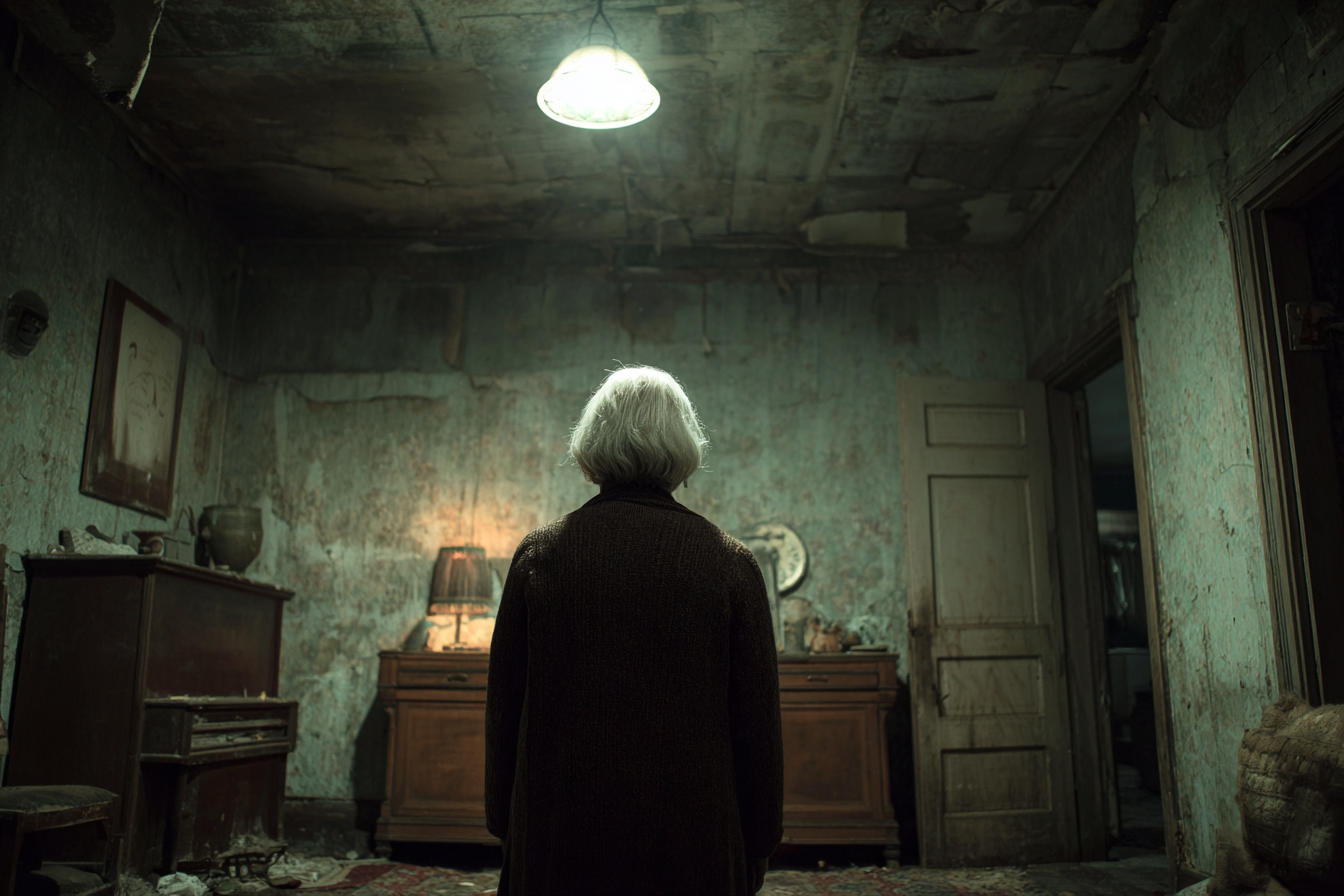A woman standing in a room | Source: Midjourney