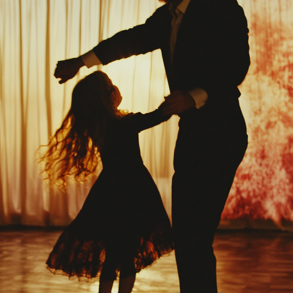 A man and a young girl dancing | Source: Midjourney