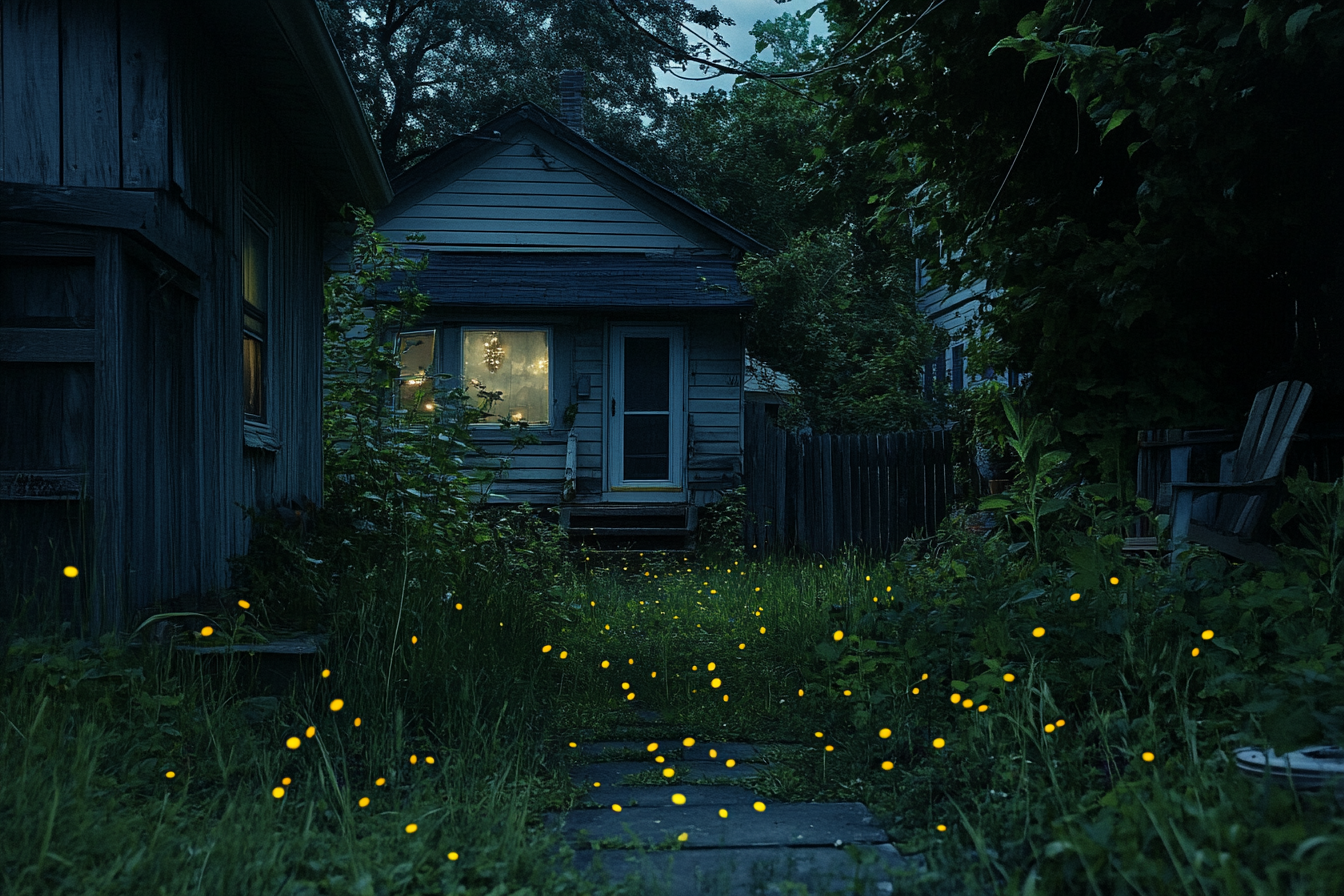 Fireflies in a backyard | Source: Midjourney