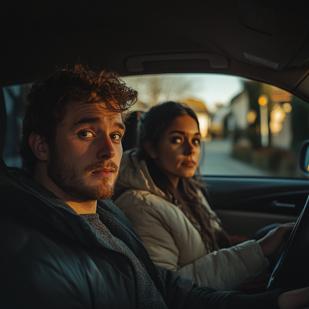 Couple in their car | Source: Midjourney