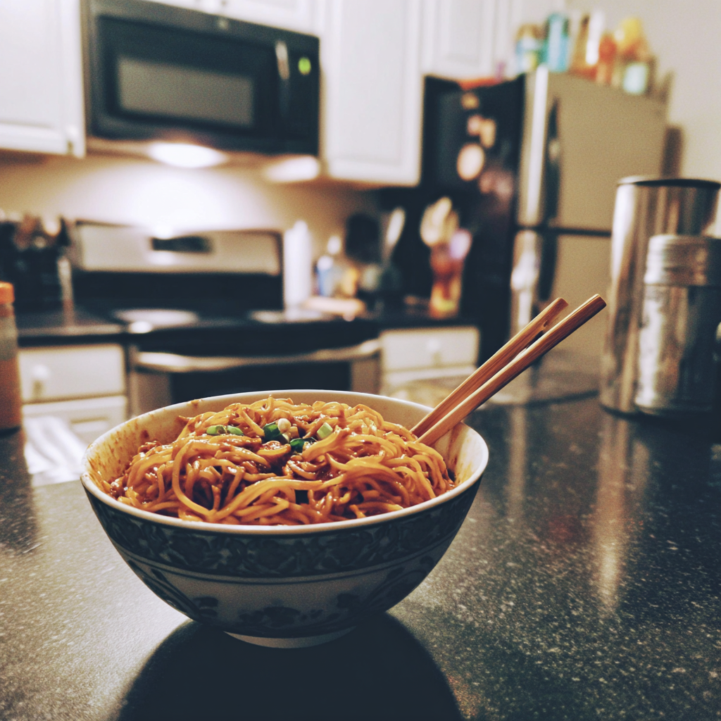 A bowl of noodles | Source: Midjourney