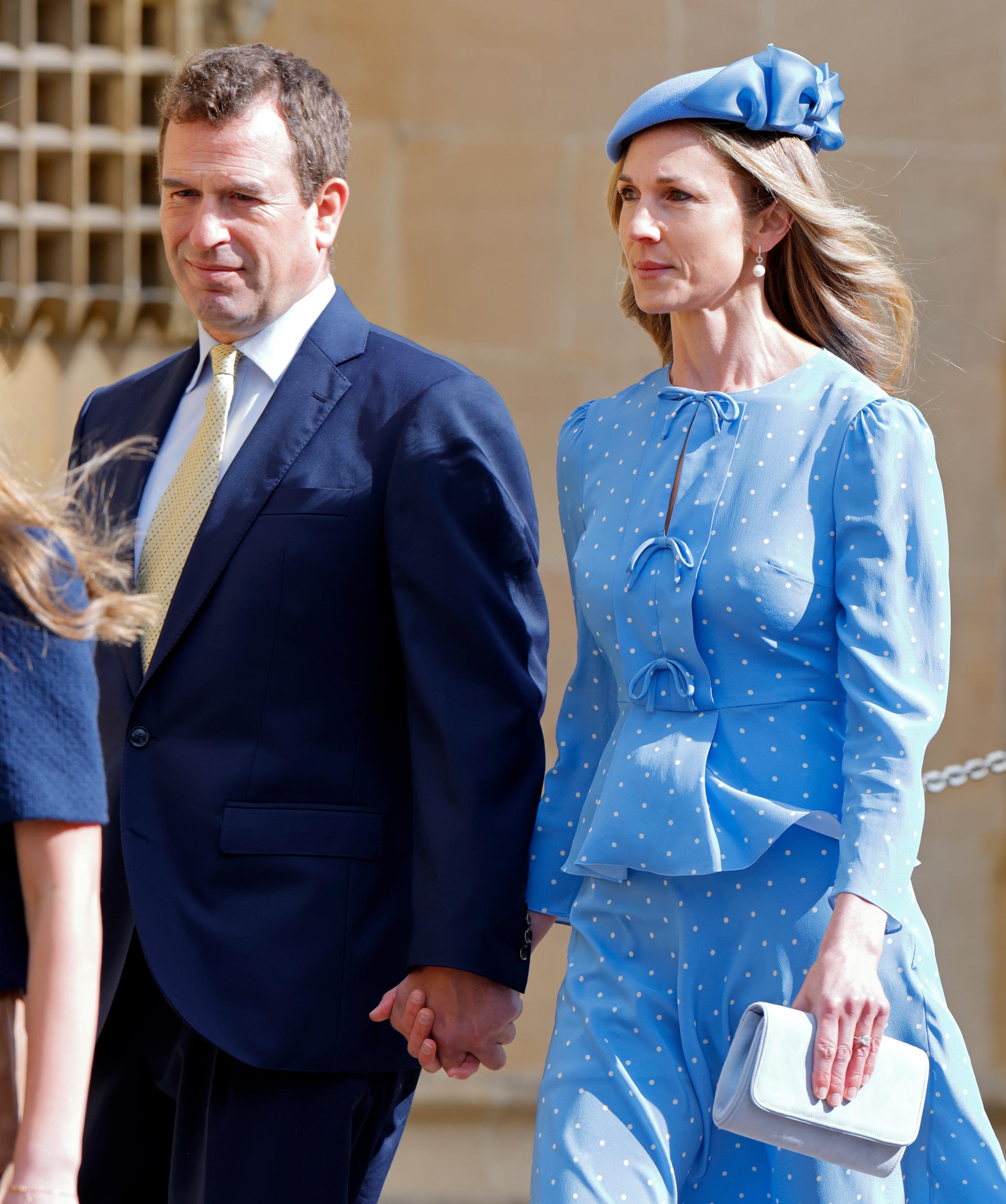 Peter Phillips and Harriet Sperling attend the traditional Easter Sunday Mattins Service at St George's Chapel, Windsor Castle on April 5, 2026 in Windsor, England. | Source: Getty Images