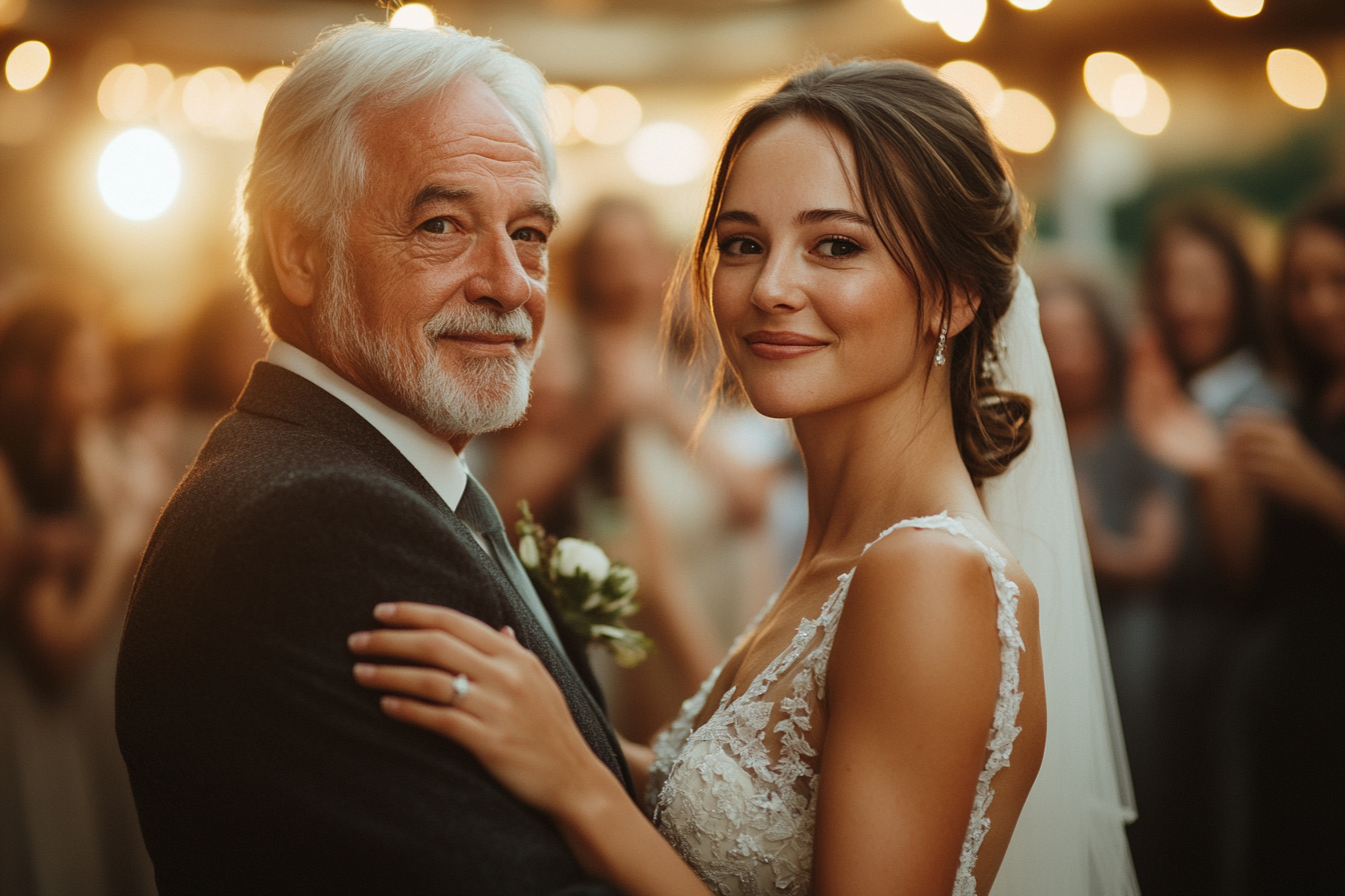 Bride dancing with her dad | Source: Midjourney