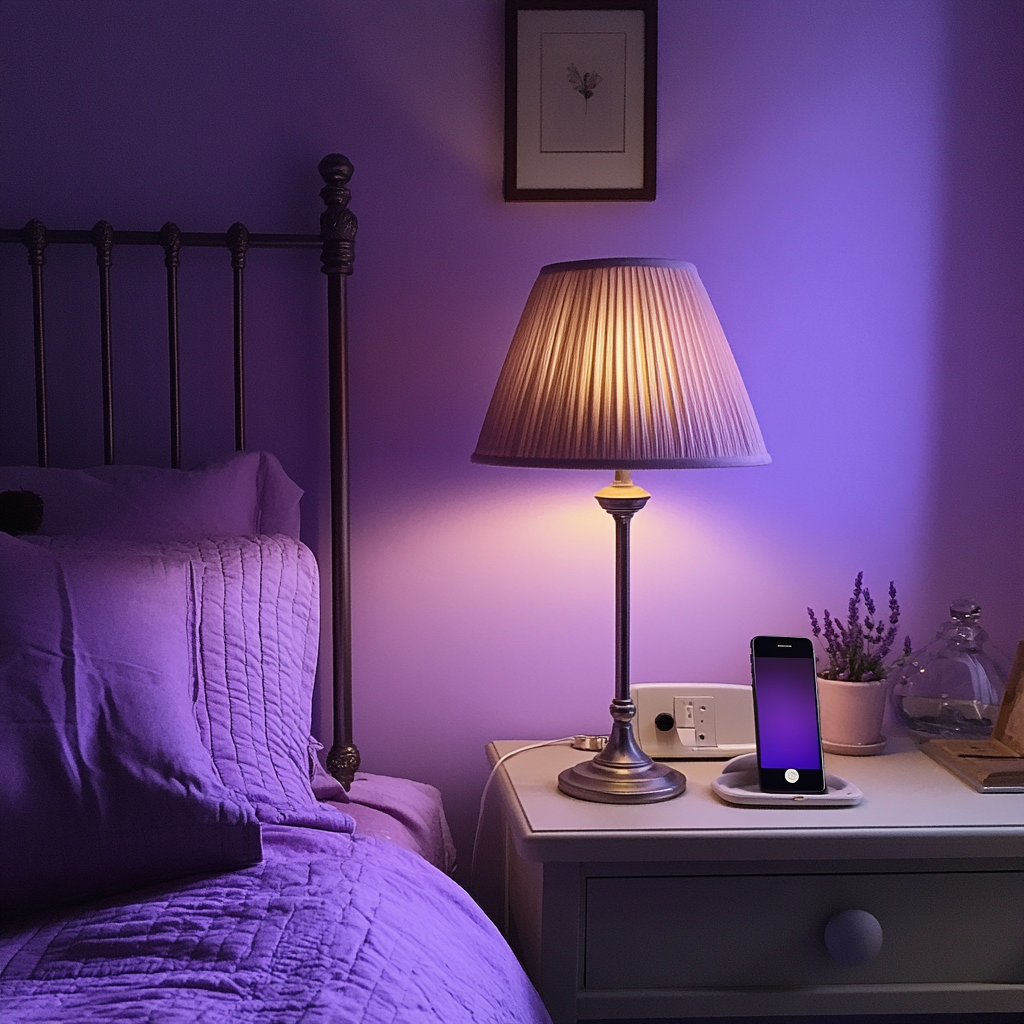 A cellphone on a nightstand | Source: Midjourney