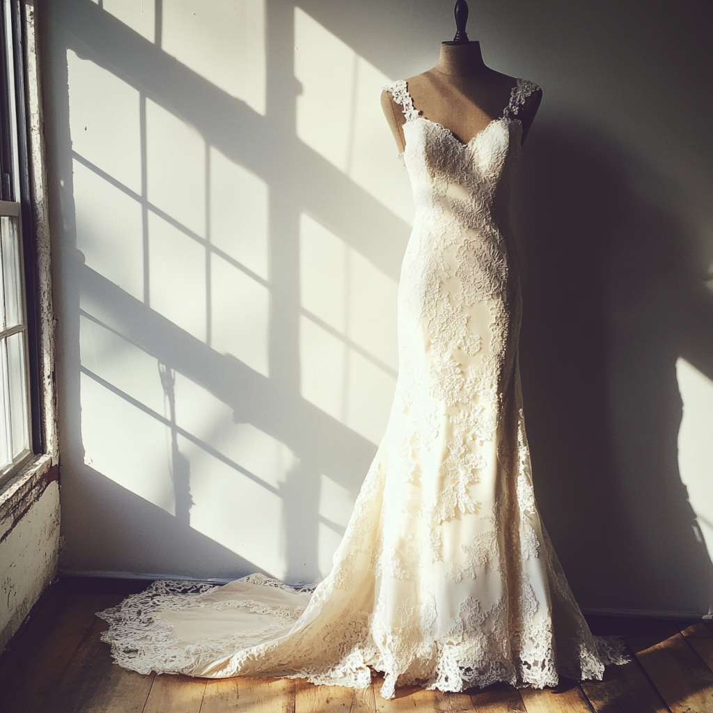 A lace dress on a mannequin | Source: Midjourney