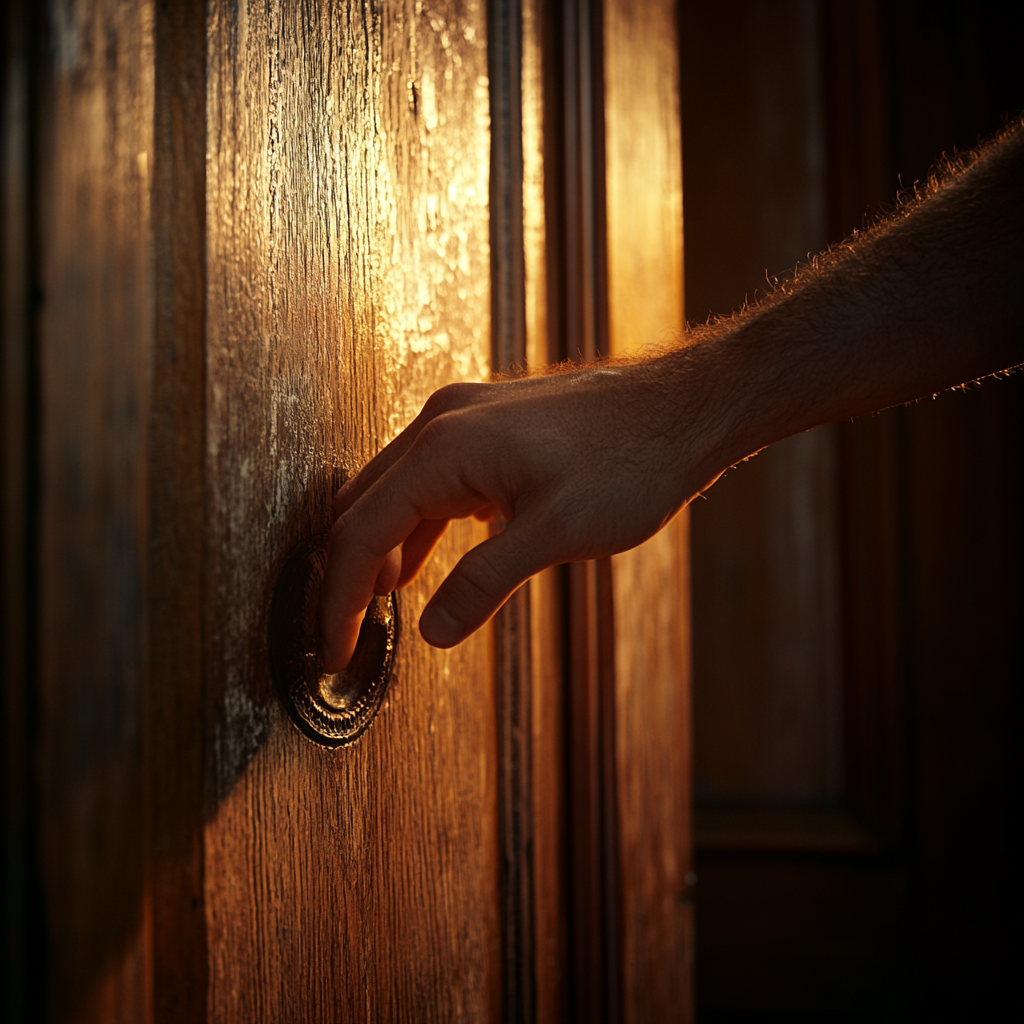 A man opening a door | Source: Midjourney