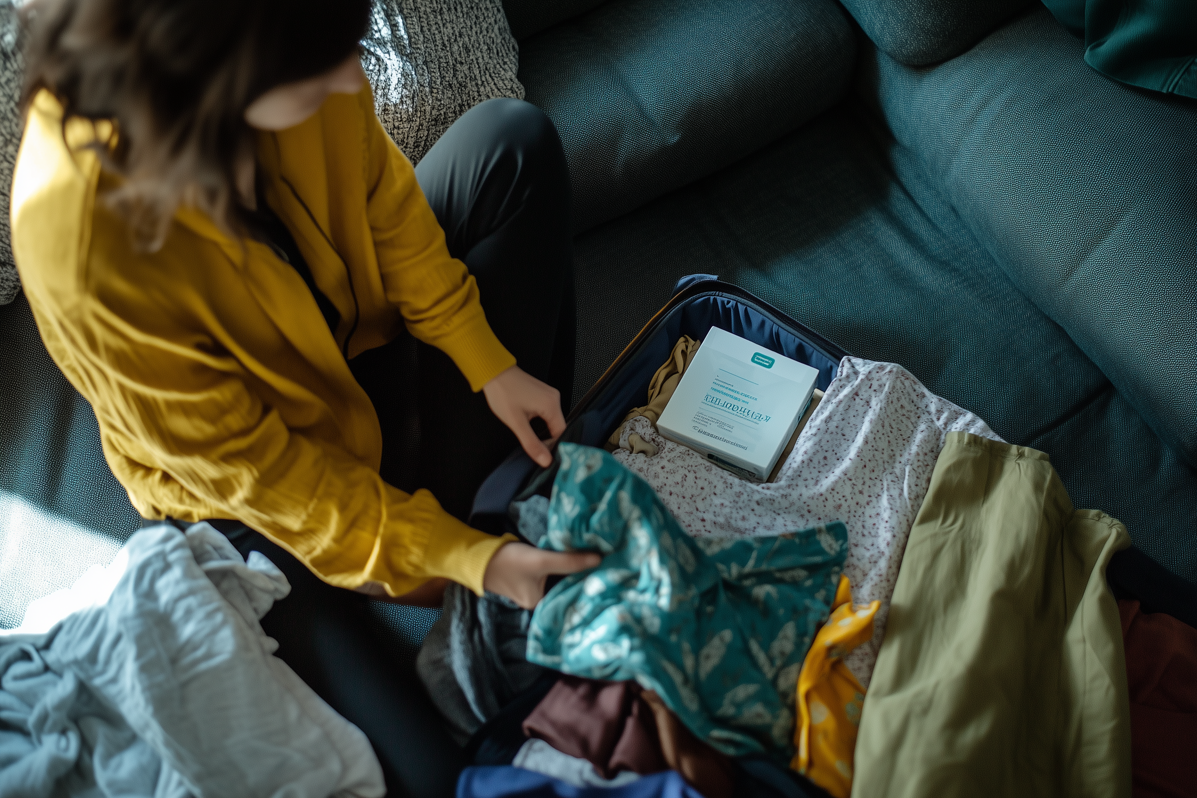 Une femme fait sa valise | Source : Midjourney