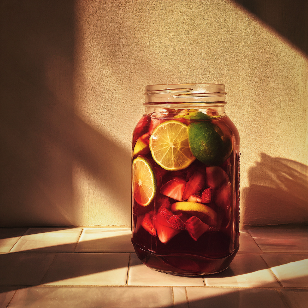 A jar of sangria | Source: Midjourney