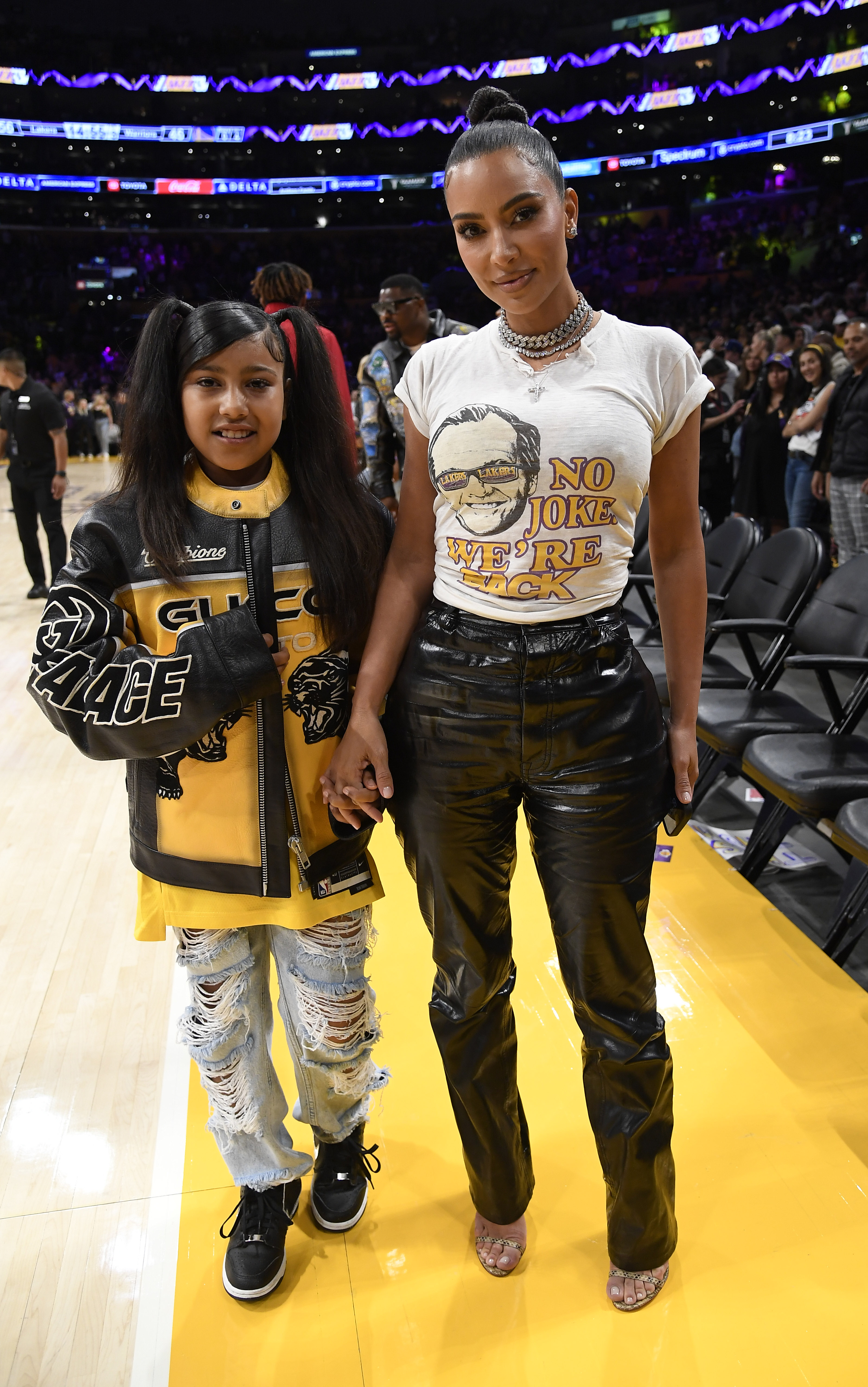 North West and Kim Kardashian at the Western Conference Semifinal Playoff game between the Los Angeles Lakers and Golden State Warriors at Crypto.com Arena on May 12, 2023, in Los Angeles, California. | Source: Getty Images