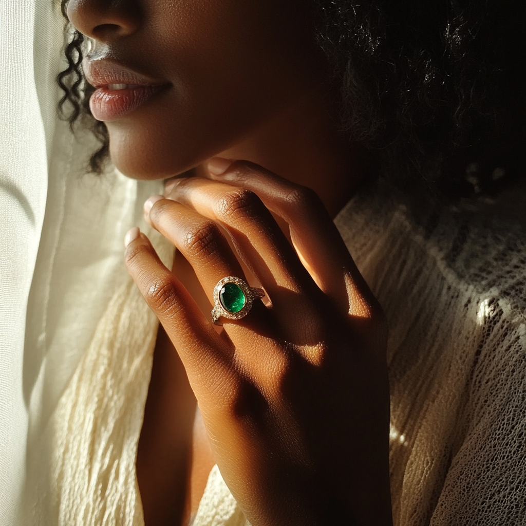 Une bague de fiançailles sur la main d'une femme | Source : Midjourney