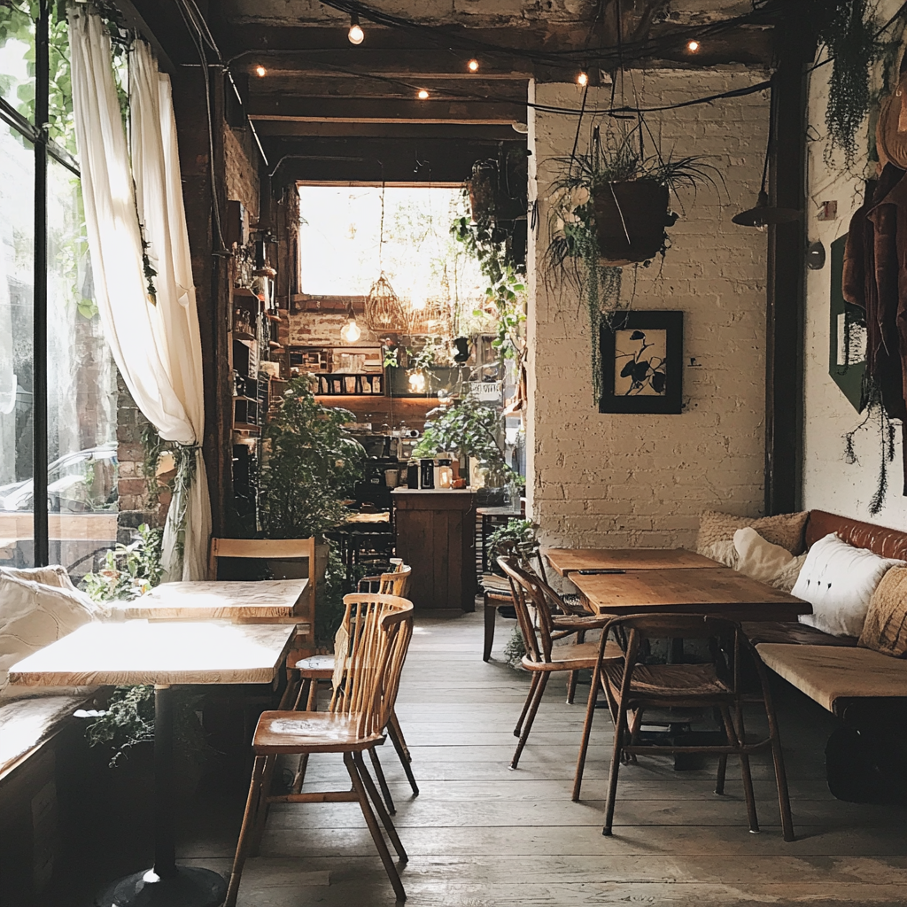 The interior of a coffee shop | Source: Midjourney