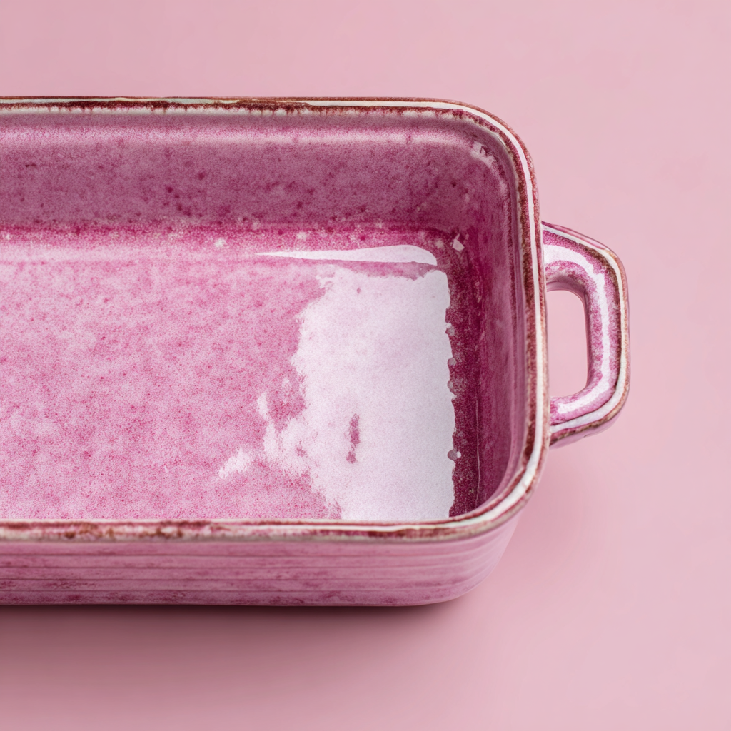 A close-up of a pink casserole dish | Source: Midjourney