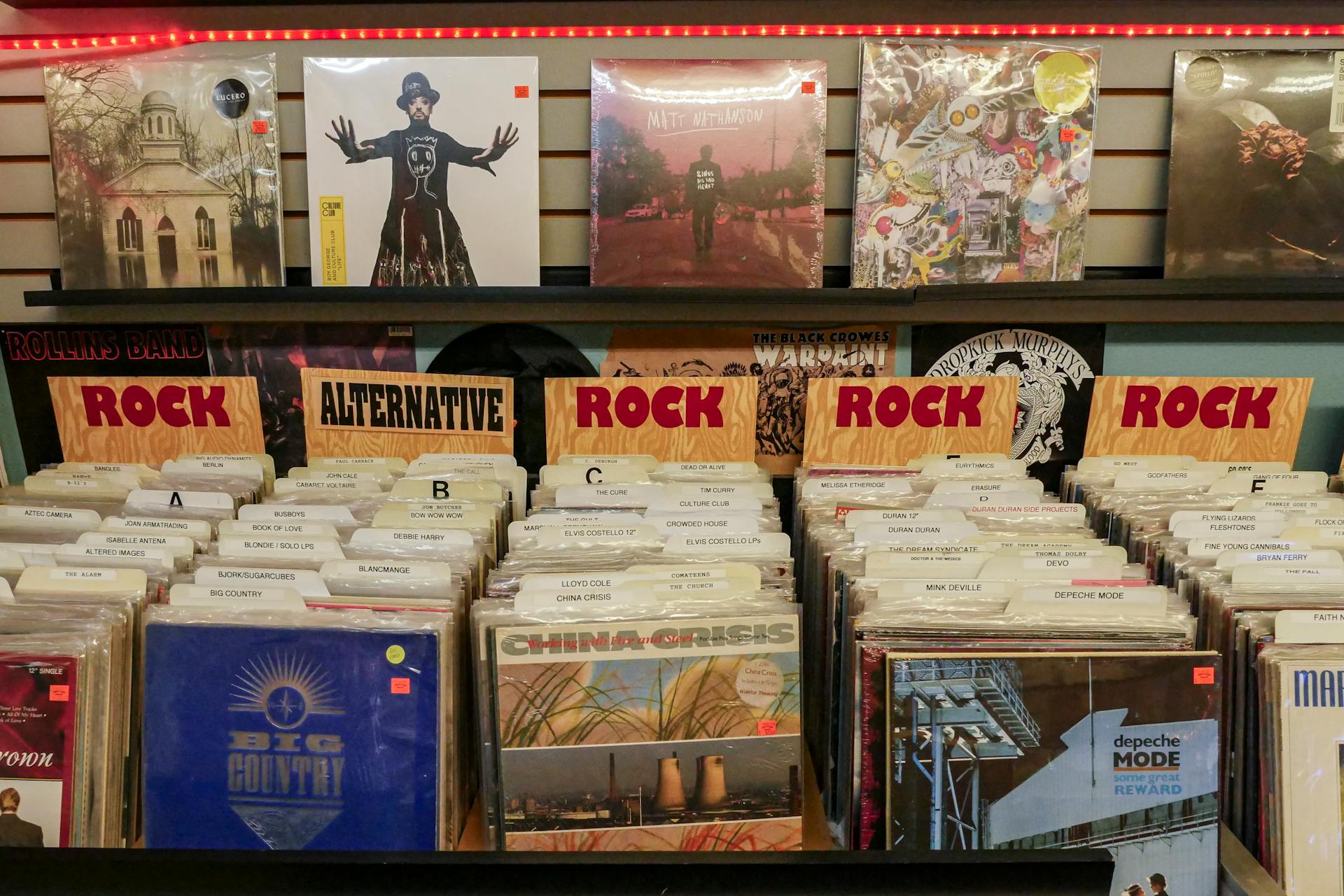 Rock vinyl records on display in a store | Source: Pexels