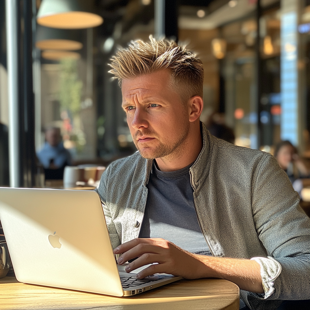 A man sitting in a coffee shop | Source: Midjourney