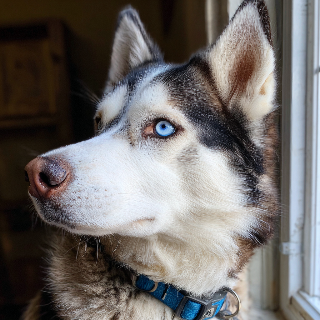 A close-up of a husky | Source: Midjourney