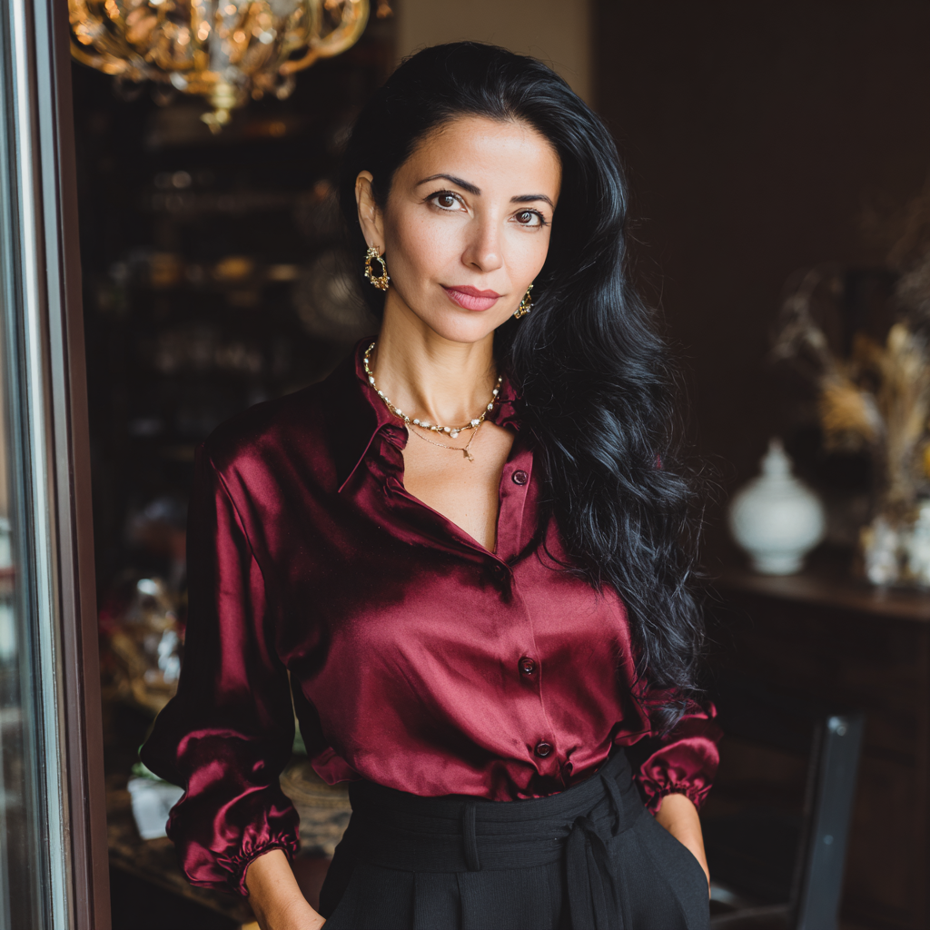 A pensive woman standing in a boutique | Source: Midjourney