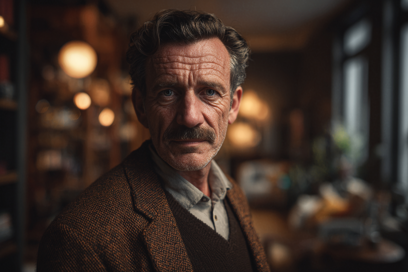 Mężczyzna patrzący prosto przed siebie | Źródło: Midjourney