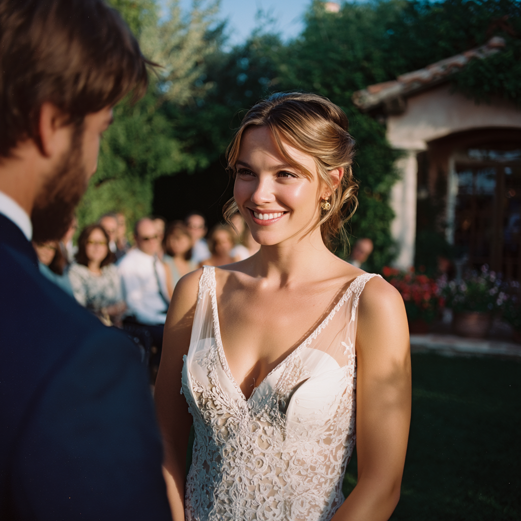 A bride and groom at their wedding | Source: Midjourney