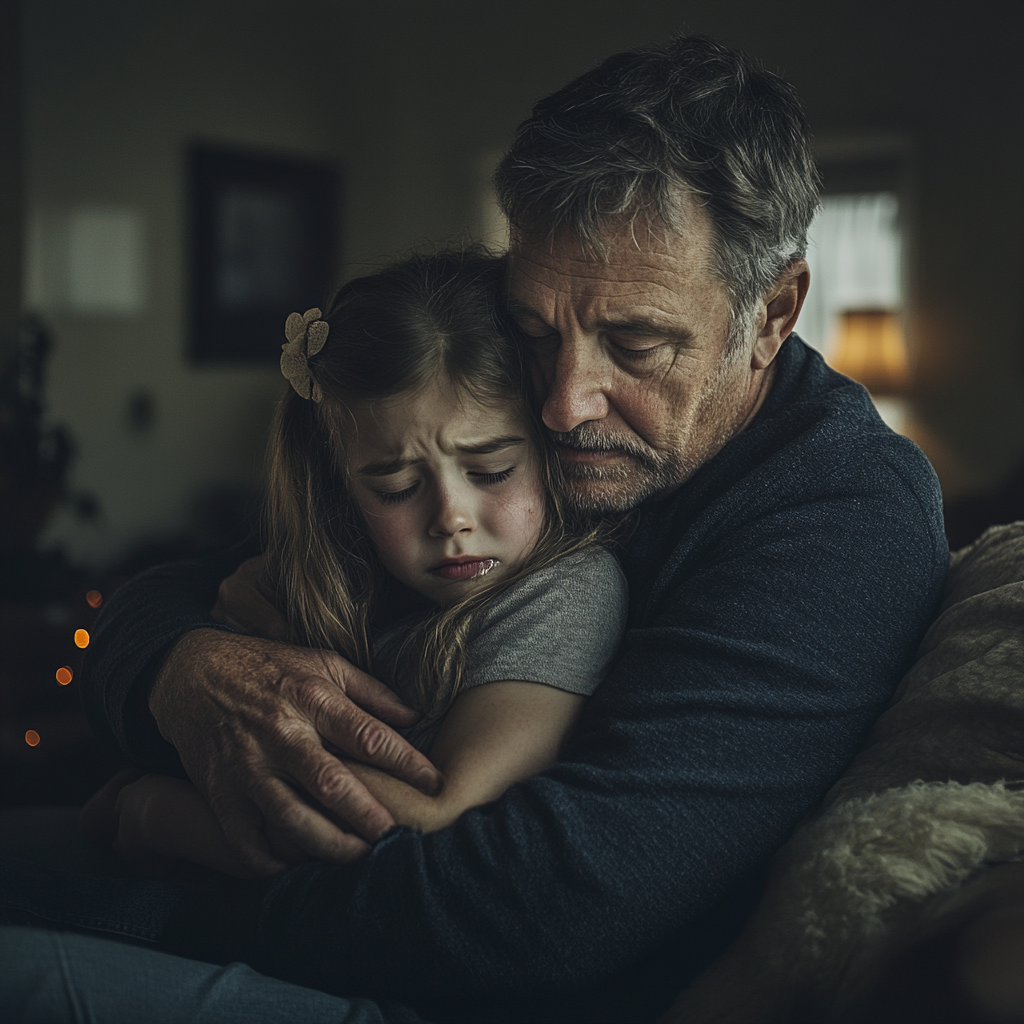 A man hugging his daughter | Source: Midjourney