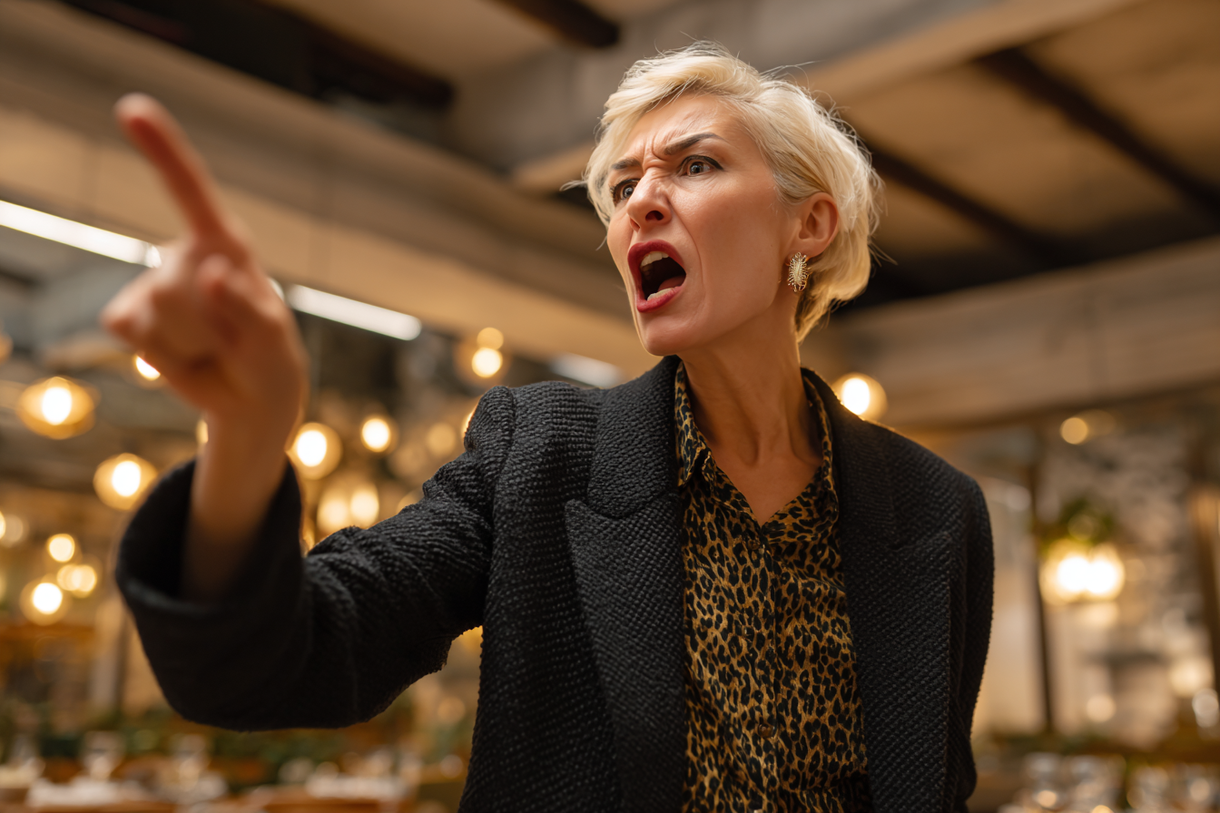 A woman yelling in a restaurant | Source: Midjourney