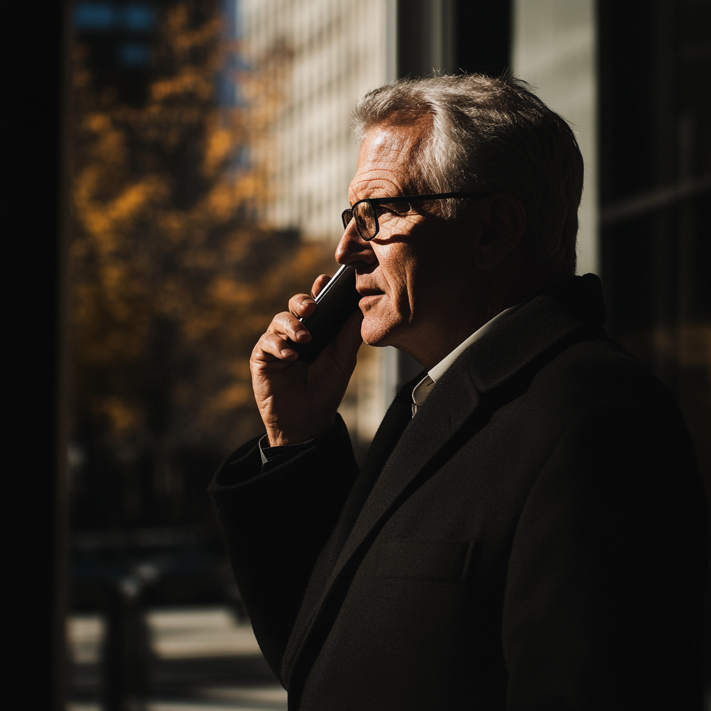 A man talking on the phone | Source: Midjourney