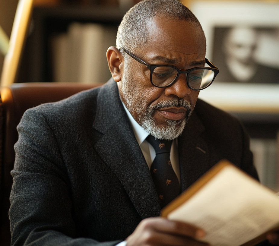 A man reading documents | Source: Midjourney