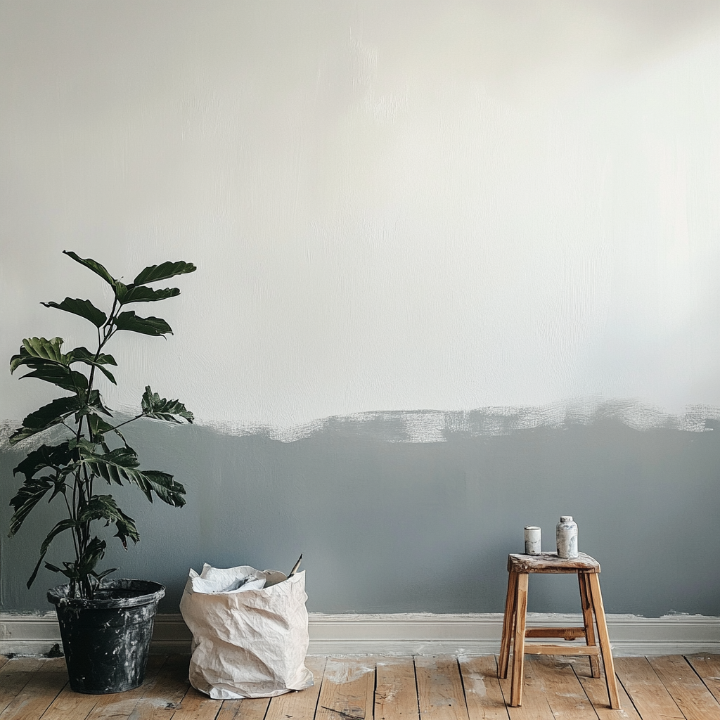 A half-painted wall | Source: Midjourney