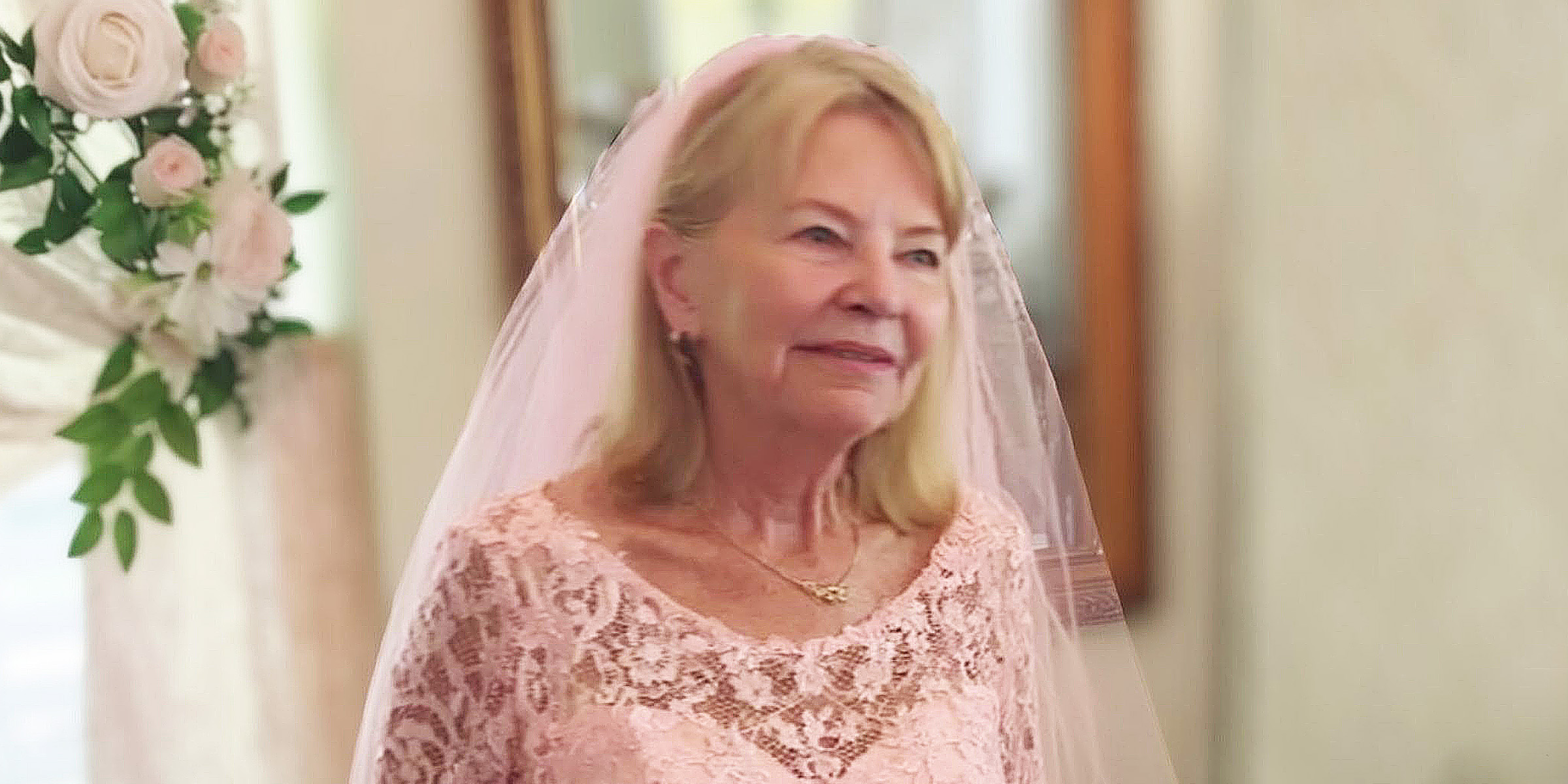 A senior woman in a pink bridal dress | Source: The Celebritist