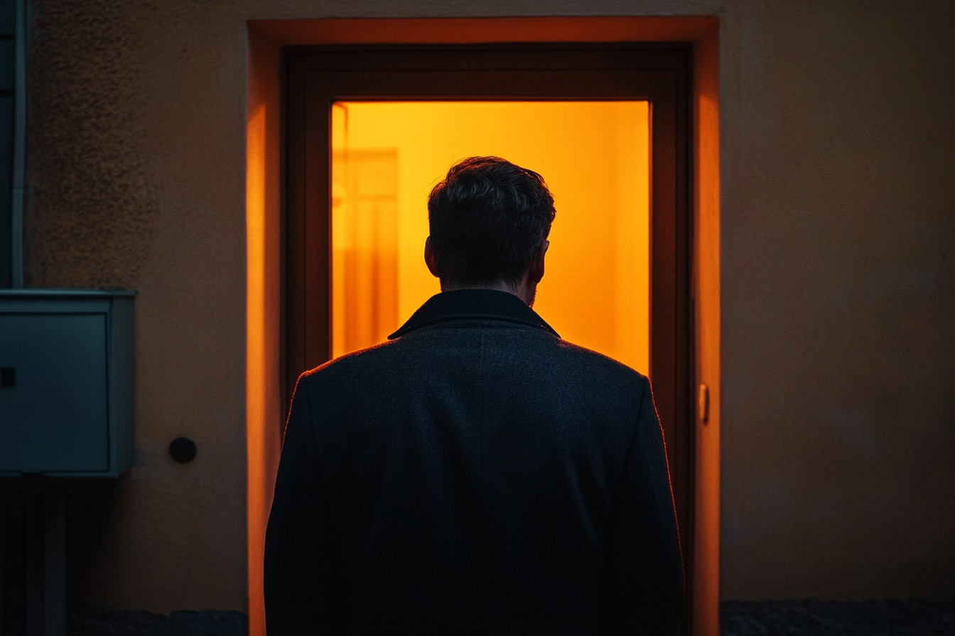 A back-view shot of a man entering a room | Source: Midjourney