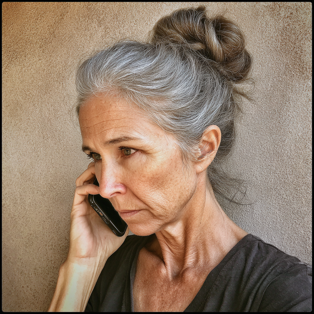 An older woman talking on a cellphone | Source: Midjourney