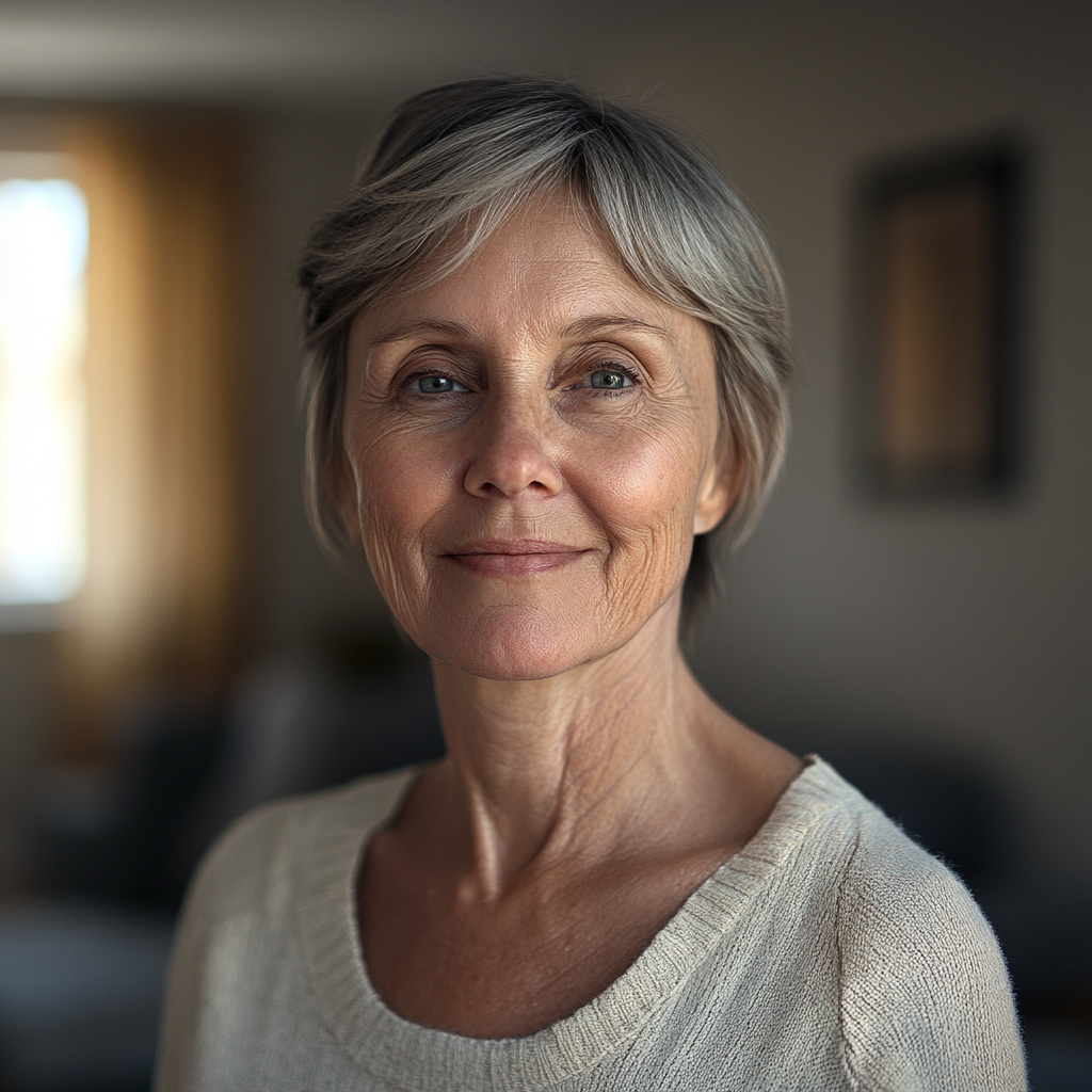 A mature woman standing in a room | Source: Midjourney