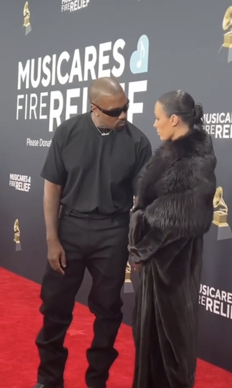 Kanye West and Bianca Censori photographed at the 67th Annual Grammy Awards on February 2, 2025, in Los Angeles, California. | Source: TikTok/CBSMornings