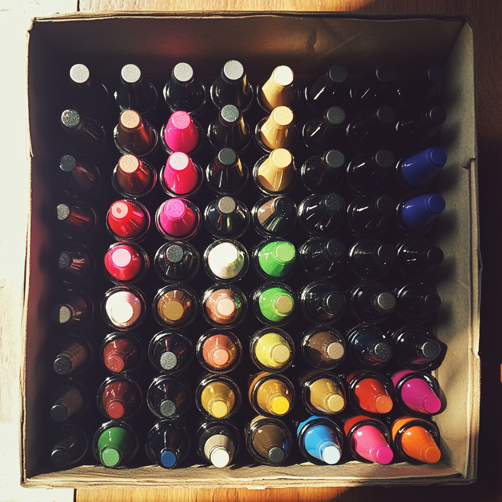 A nail polish collection | Source: Midjourney