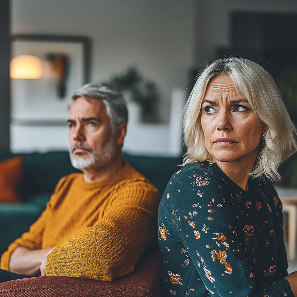 A couple sitting on couches | Source: Midjourney