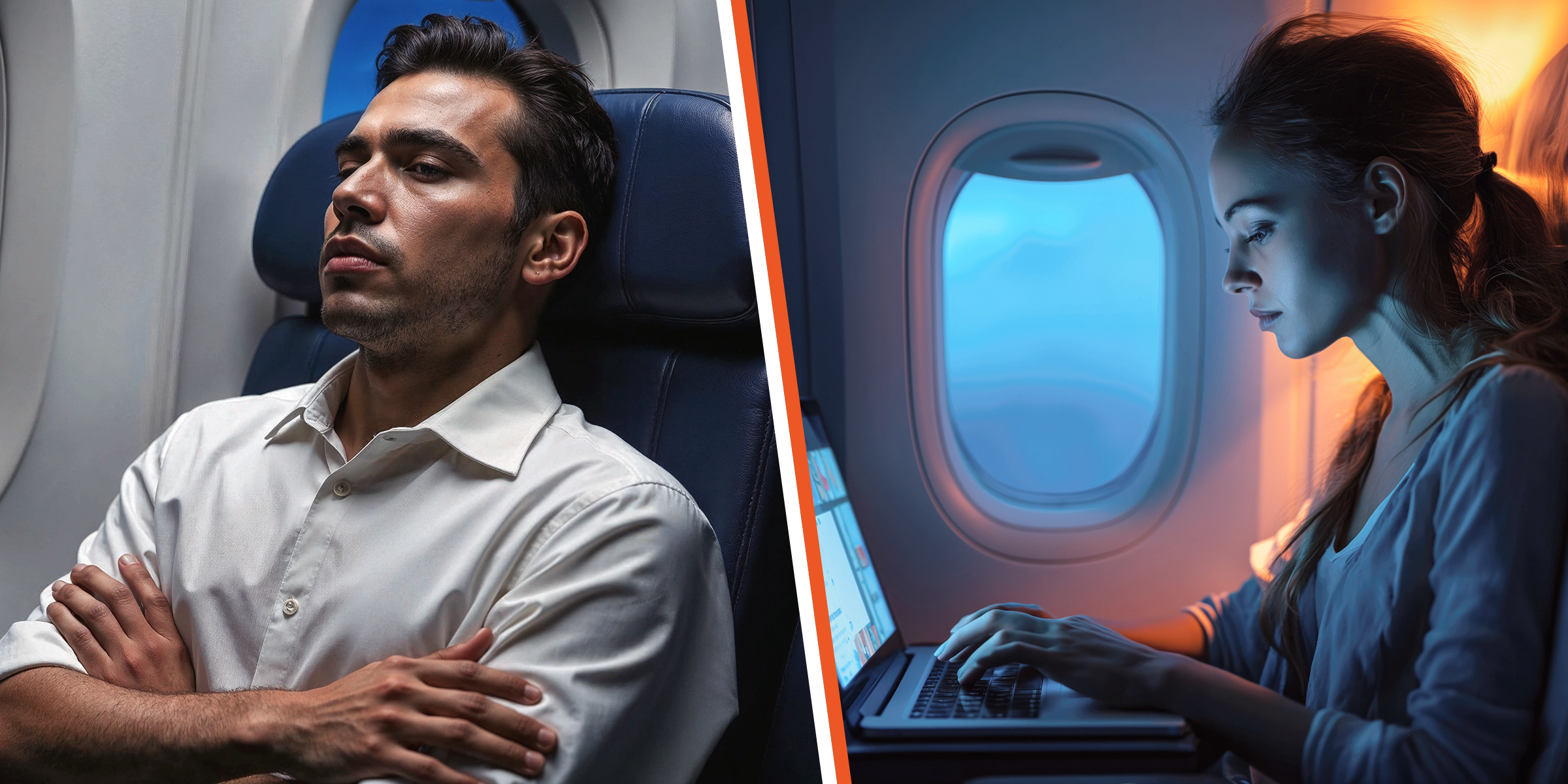 Two people on a plane | Source: Freepik