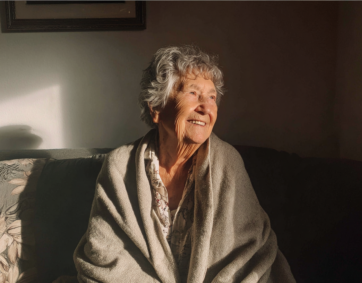 A smiling old woman | Source: Midjourney