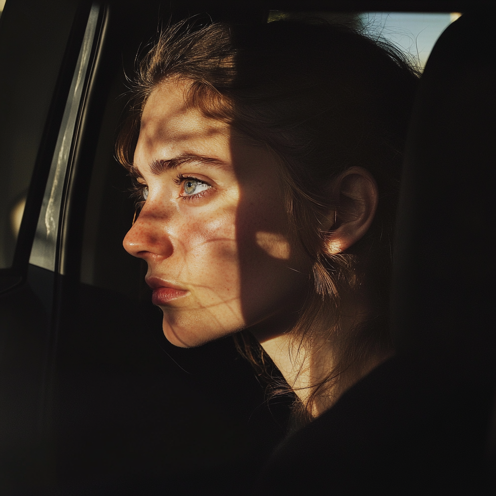 Shocked woman inside a car | Source: Midjourney