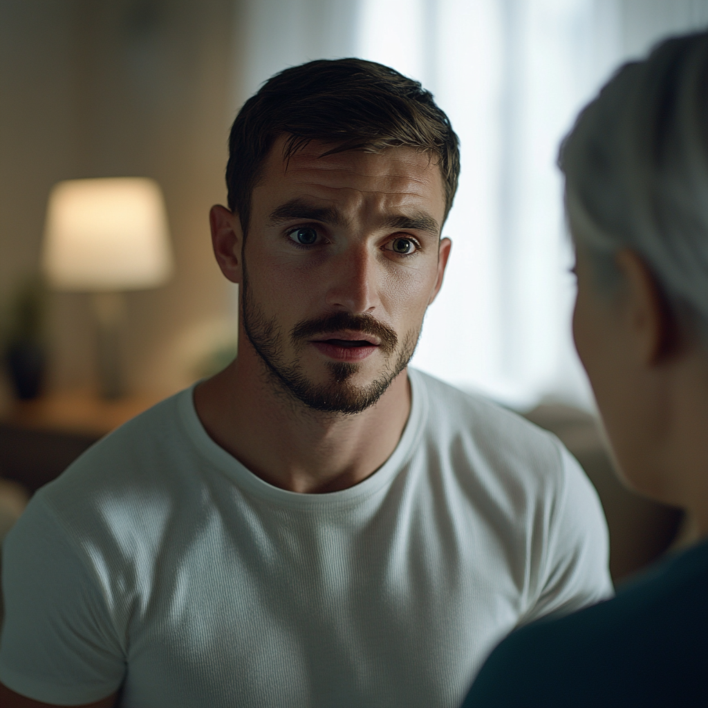 A man talking to his mother-in-law | Source: Midjourney