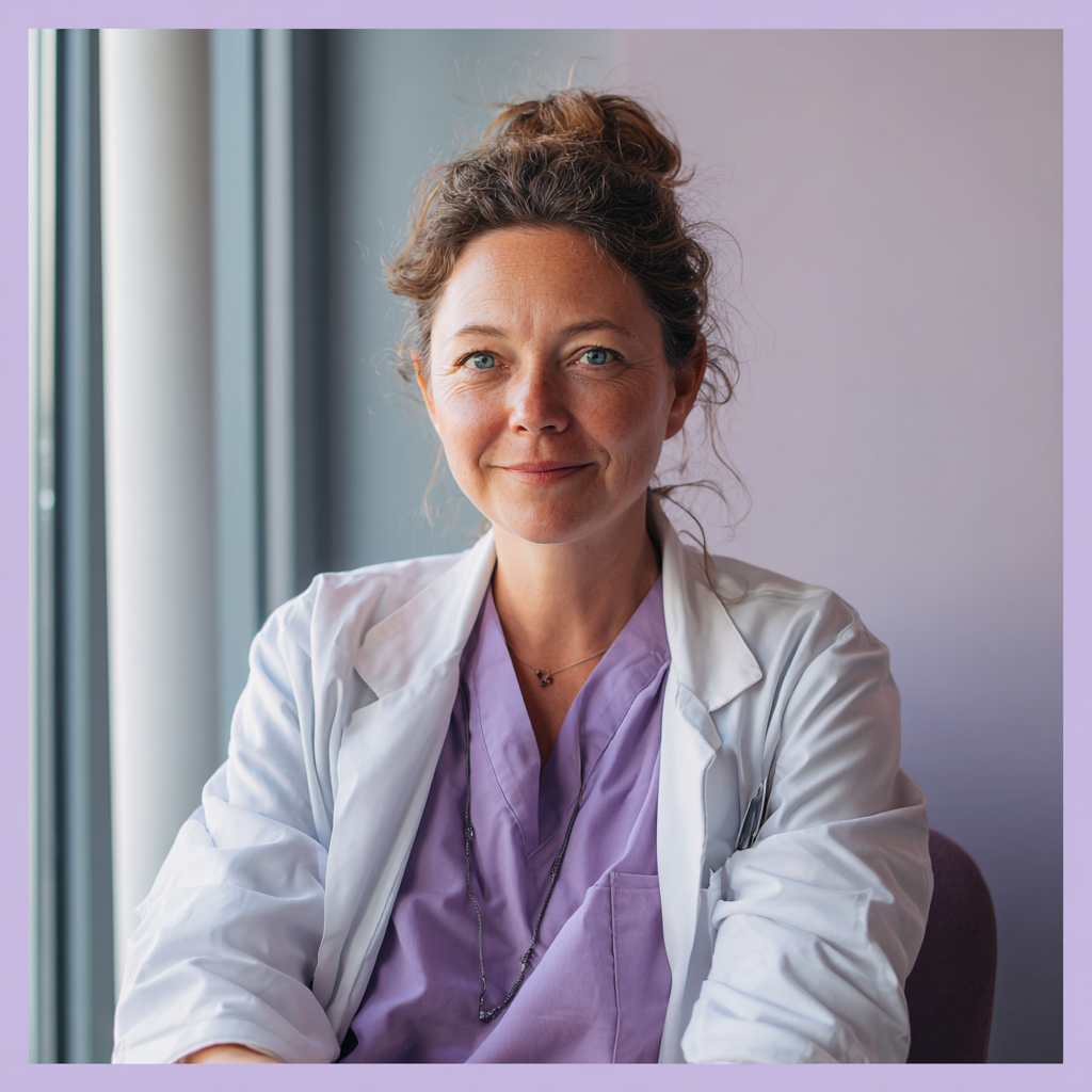 A smiling doctor wearing scrubs | Source: Midjourney