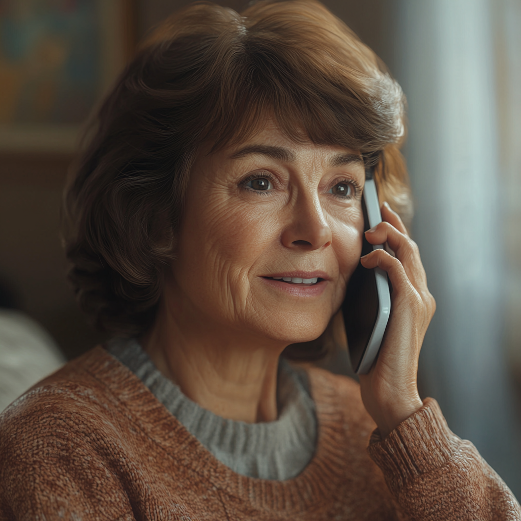 A woman talking to her daughter on the phone | Source: Midjourney